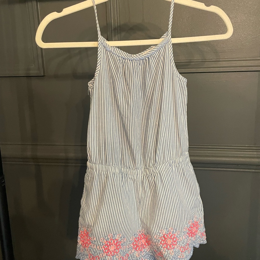 Vineyard Vines Blue and Pink Striped Kids Romper